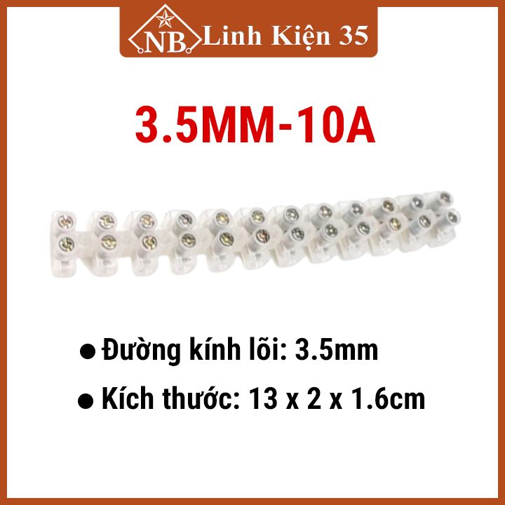 Cầu đấu điện 12p trắng chịu dòng 6a/10a/15a/20a/30a/60a, terminal nối dây điện nhanh chóng, tiện lợi