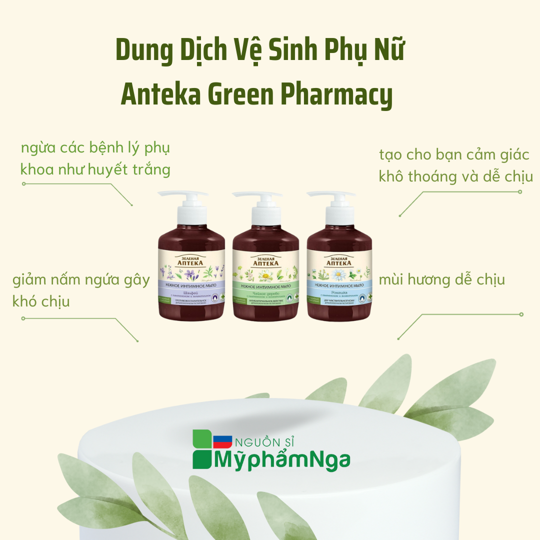 Dung dịch vệ sinh phụ nữ dạng gel Pharmacy Nga Xanh dương hoa cúc