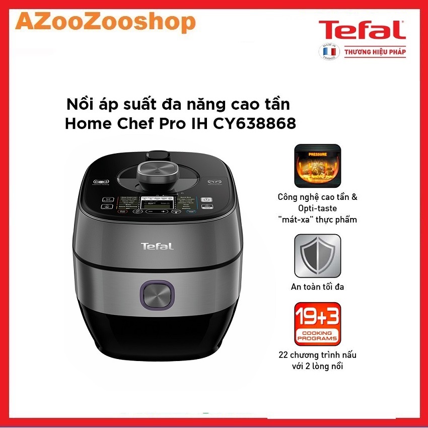 Nồi áp suất điện đa năng 5l cao tần tefal cy638868 - hàng chính hãng