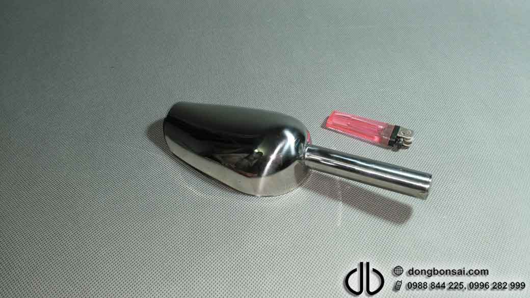 Muỗng xúc đất thay chậu chất liệu inox size 12cm