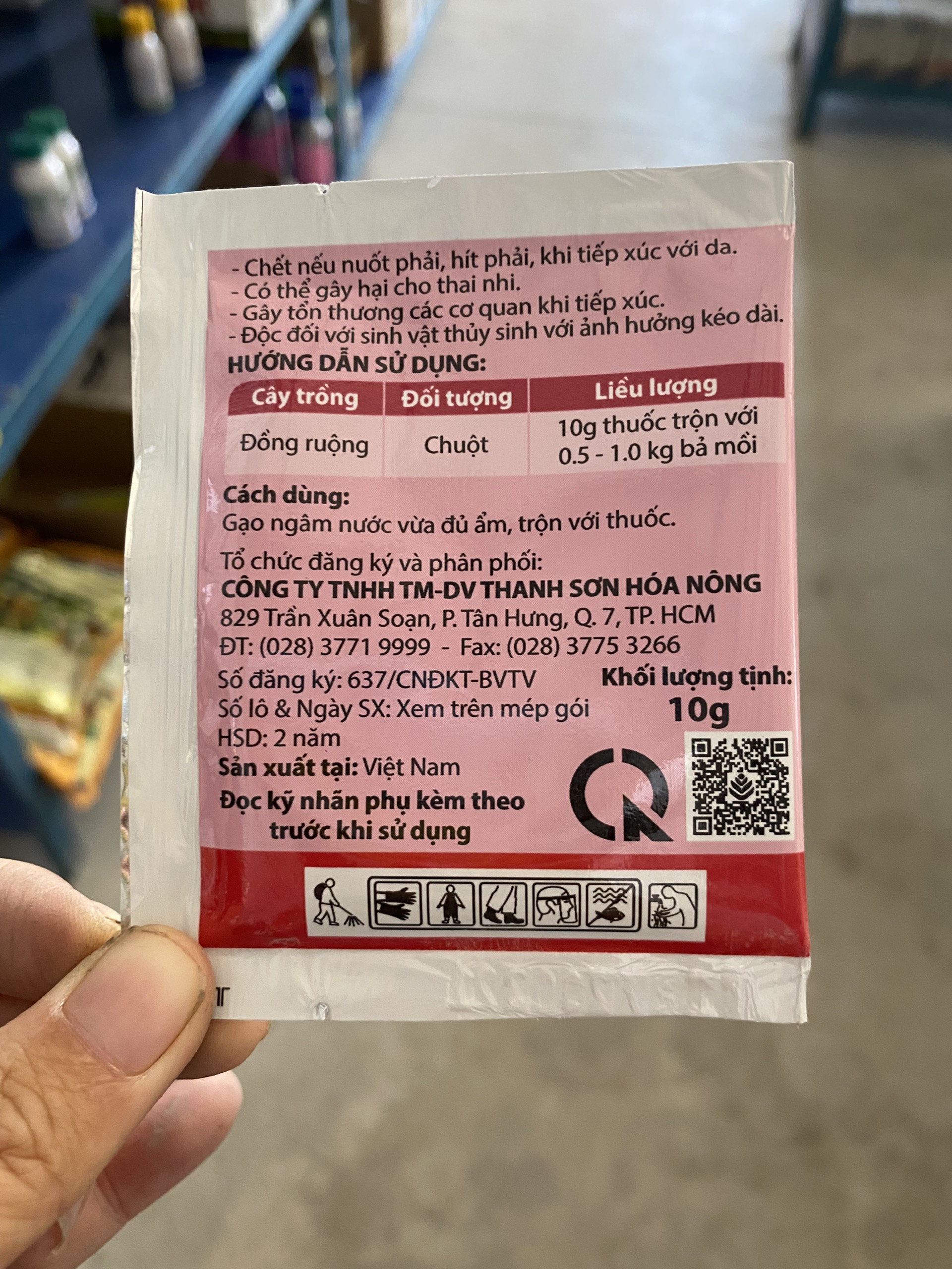 Thuốc diệt chuột RAT K 2% DP (10g)