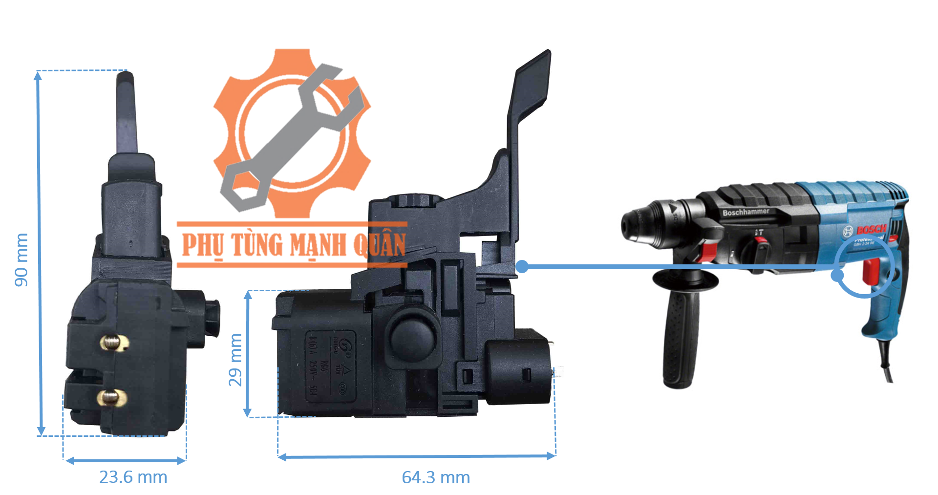 Công tắc máy khoan BOSCHH 2-24 đảo chiều