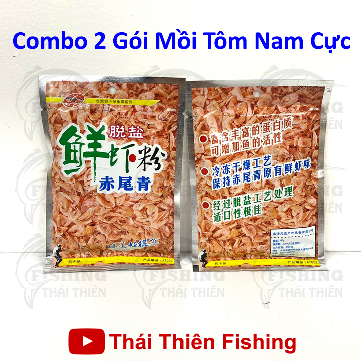 Combo 2 gói tôm nam cực mồi câu đơn đài cá chép, rô phi