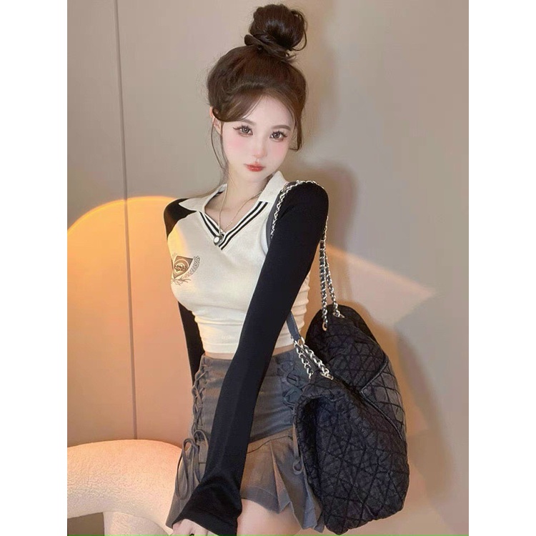 ÁO THUN XINH CROPTOP DÀI VIỀN CHT77