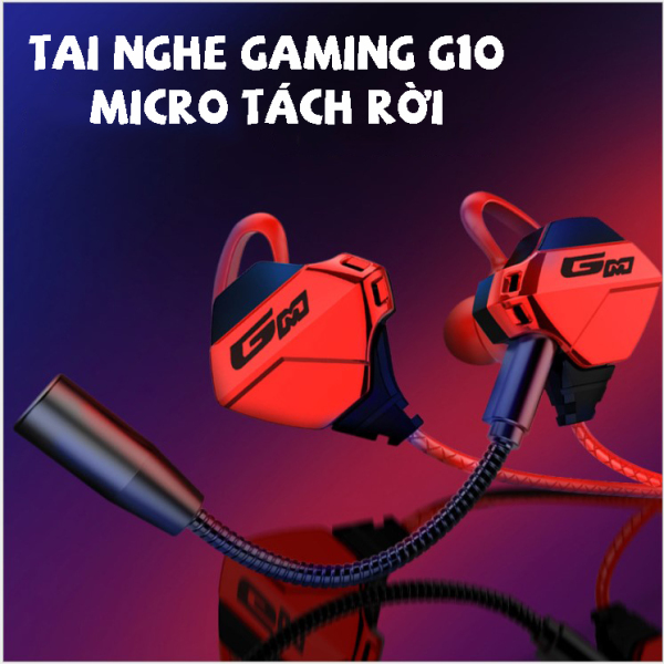 Bảng giá Tai Nghe Gaming G10 có Micro Trò chuyện (Dây đỏ) - Tai nghe gaming có micro;tai nghe nhét tai có dây;tai nghe jack 3.5mm;tai nghe có dây;tai nghe không dây;tai nghe chụp tai gaming;tai nghe gaming cho điện thoại - Tonoto Store Phong Vũ