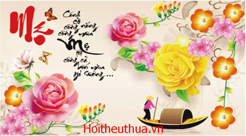 Tranh đính đá chữ mẹ_yn5401_82*50 cm