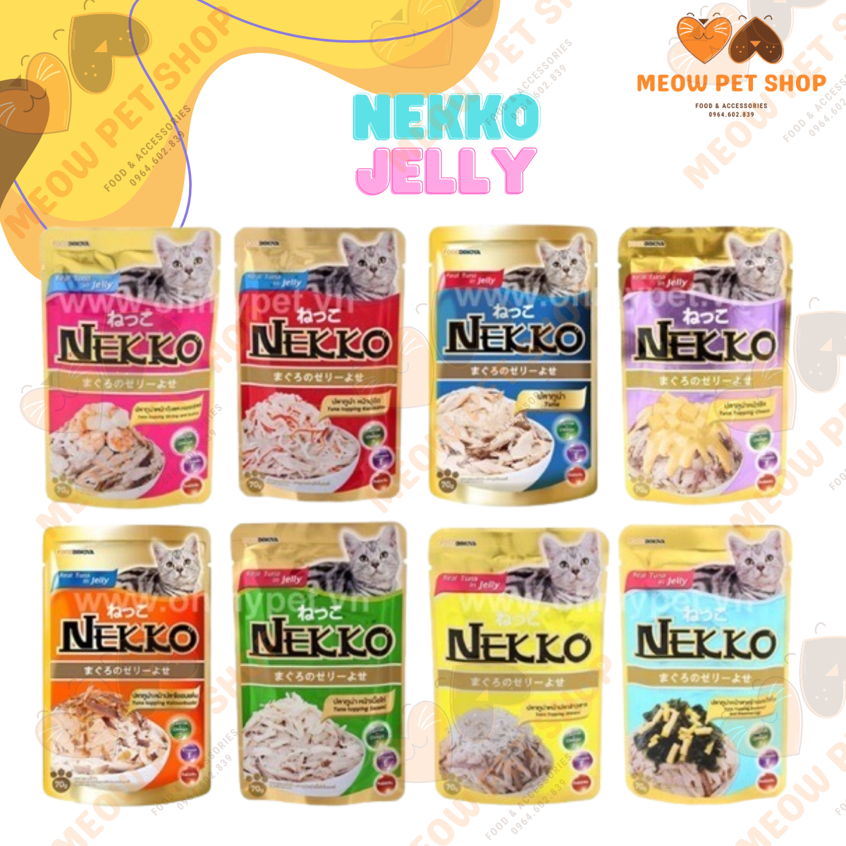 Combo 12 - Thức Ăn Pate Cho Mèo NEKKO gói 70g