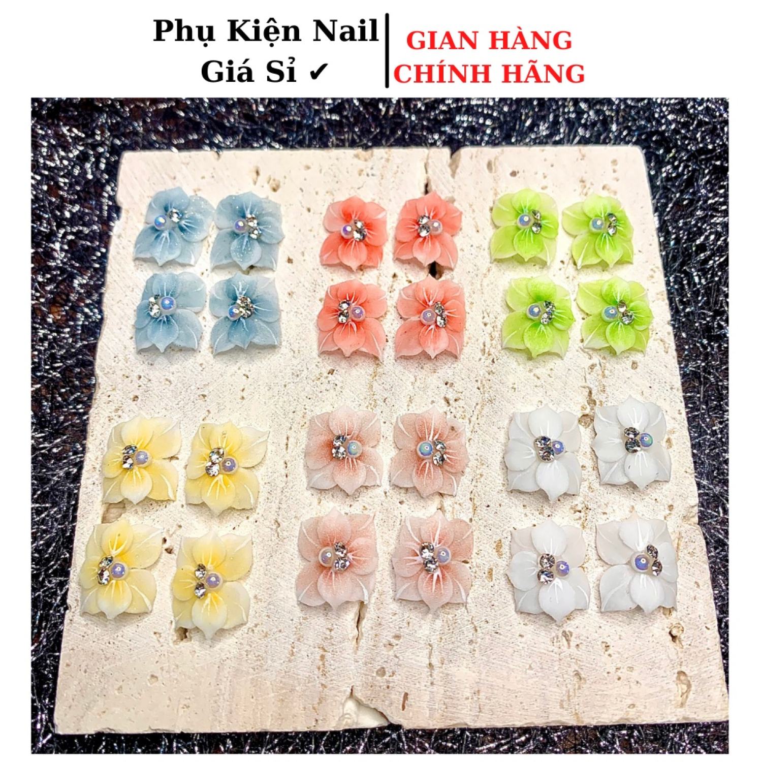 Hoa bột nail, Hoa gắn móng chân siêu xinh ( 1 bông )