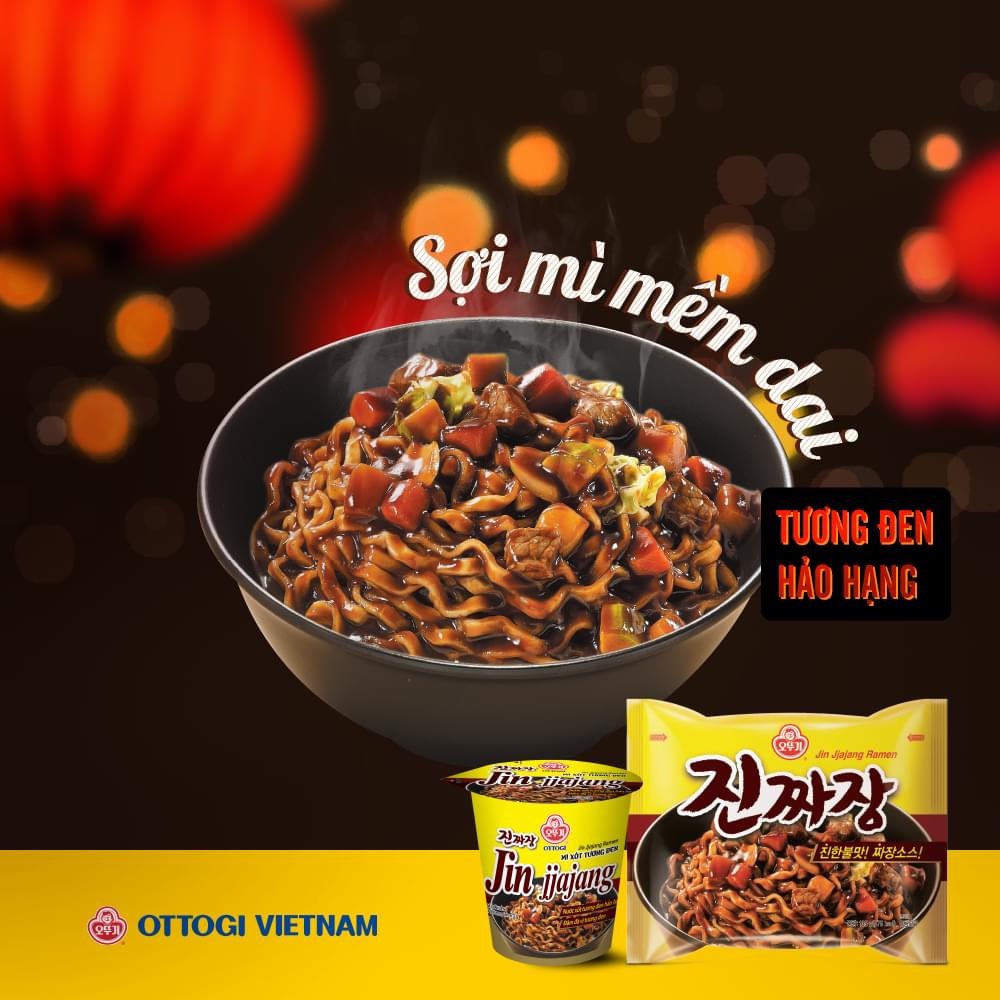 Combo 10 gói - Mì Xốt tương đen OTTOGI 135g