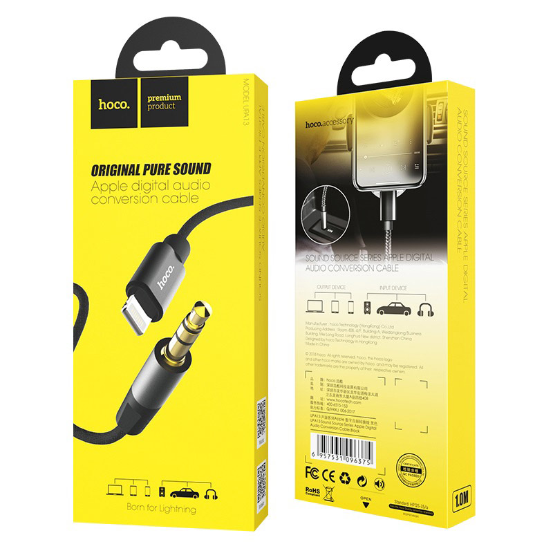 Bộ Chuyển Đổi Hoco Upa13 Cáp Audio Dây Dù Lightning Đến Jack 3.5mm
