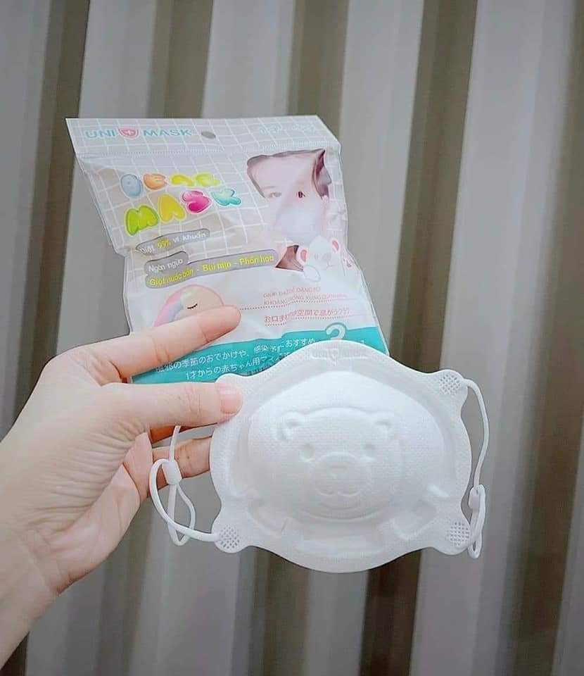 Sét 3 chiếc khẩu trang Gấu UNI Mask cho bé từ 0-3tuỏi