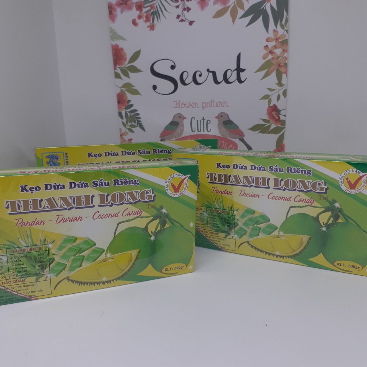KẸO DỪA DỨA SẦU RIÊNG 300G HIỆU THANH LONG ĐẶC SẢN BẾN TRE LOẠI KẸO TRUYỀN THỐNG THÀNH PHẦN CHÍNH NƯỚC CỐT DỪA