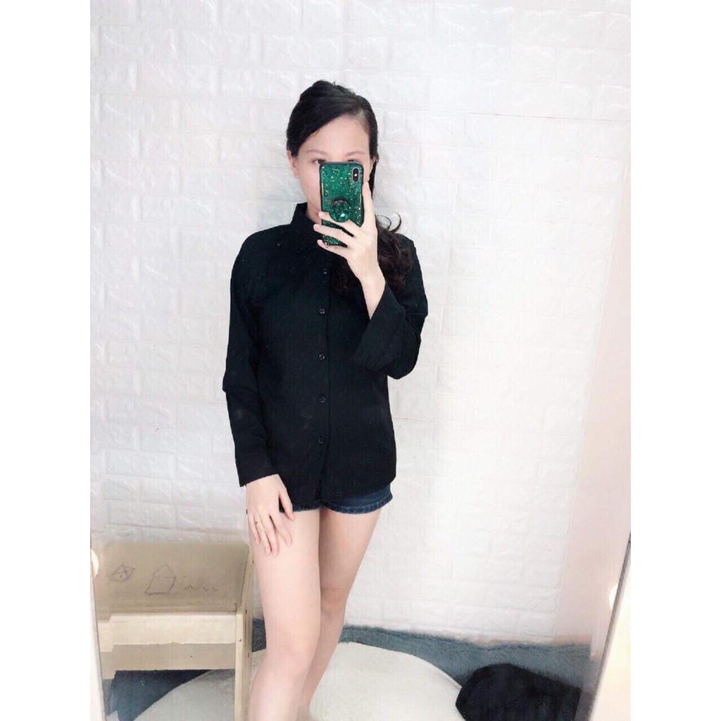 Áo sơ mi đen 03 in lưng HSU0720