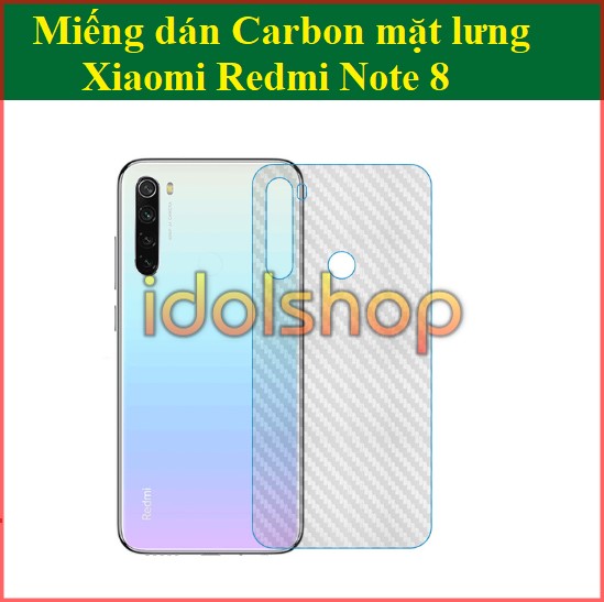 Miếng dán Carbon mặt lưng Xiaomi Redmi Note 8
