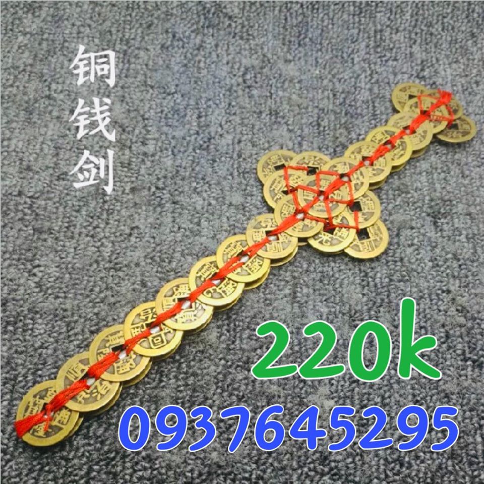 Kiếm tiền xu thất tinh phong thủy 32cm