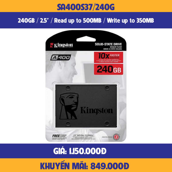 Ổ cứng SSD Kingston A400 240GB SA400S37/240G-hàng chính hãng