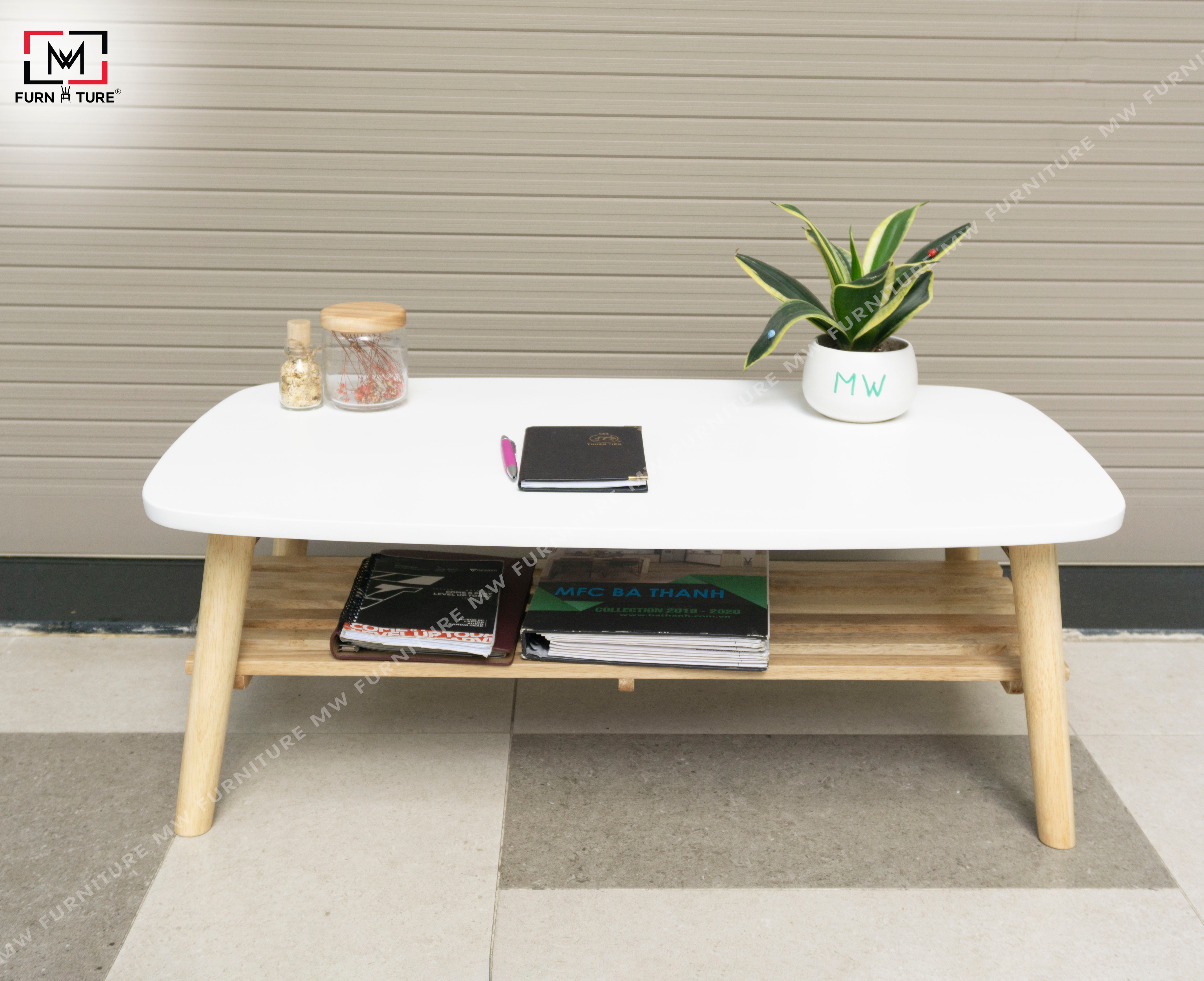 [HCM]BÀN TRÀ/ SOFA CHÂN GẤP HÀN QUỐC CÓ SẠP - B TABLE WHITE