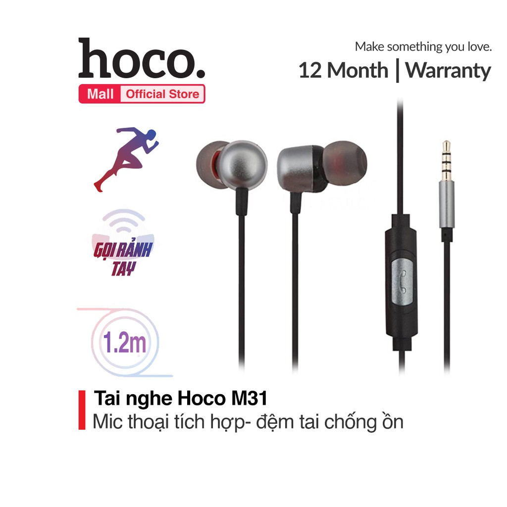 Tai nghe Hoco M31 Jack 3.5mm cho IOS và Android jack 3.5mm