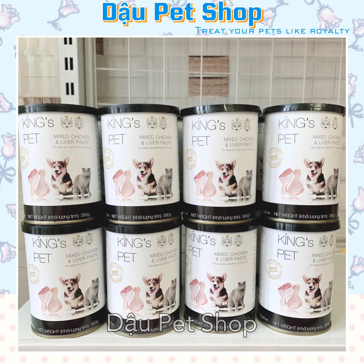 [date 5/2026] Pate King's Pet cho chó mèo lon 380G