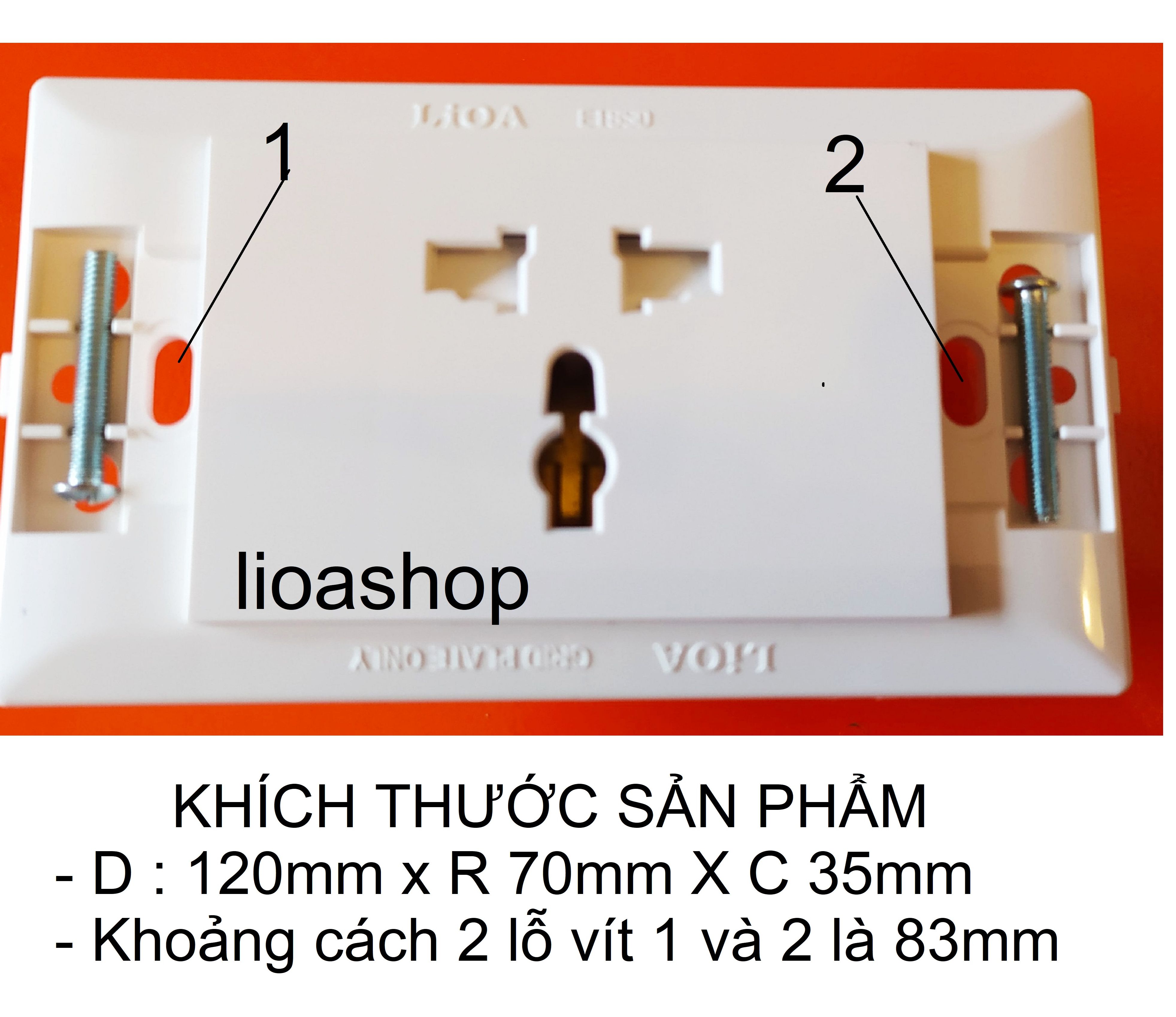 Single 2-Pin Rectangular Socket Lioa