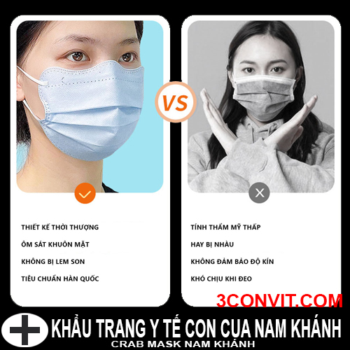 Túi Zip tiện dụng 10 chiếc khẩu trang cao cấp con cua 4 lớp Nam Khánh