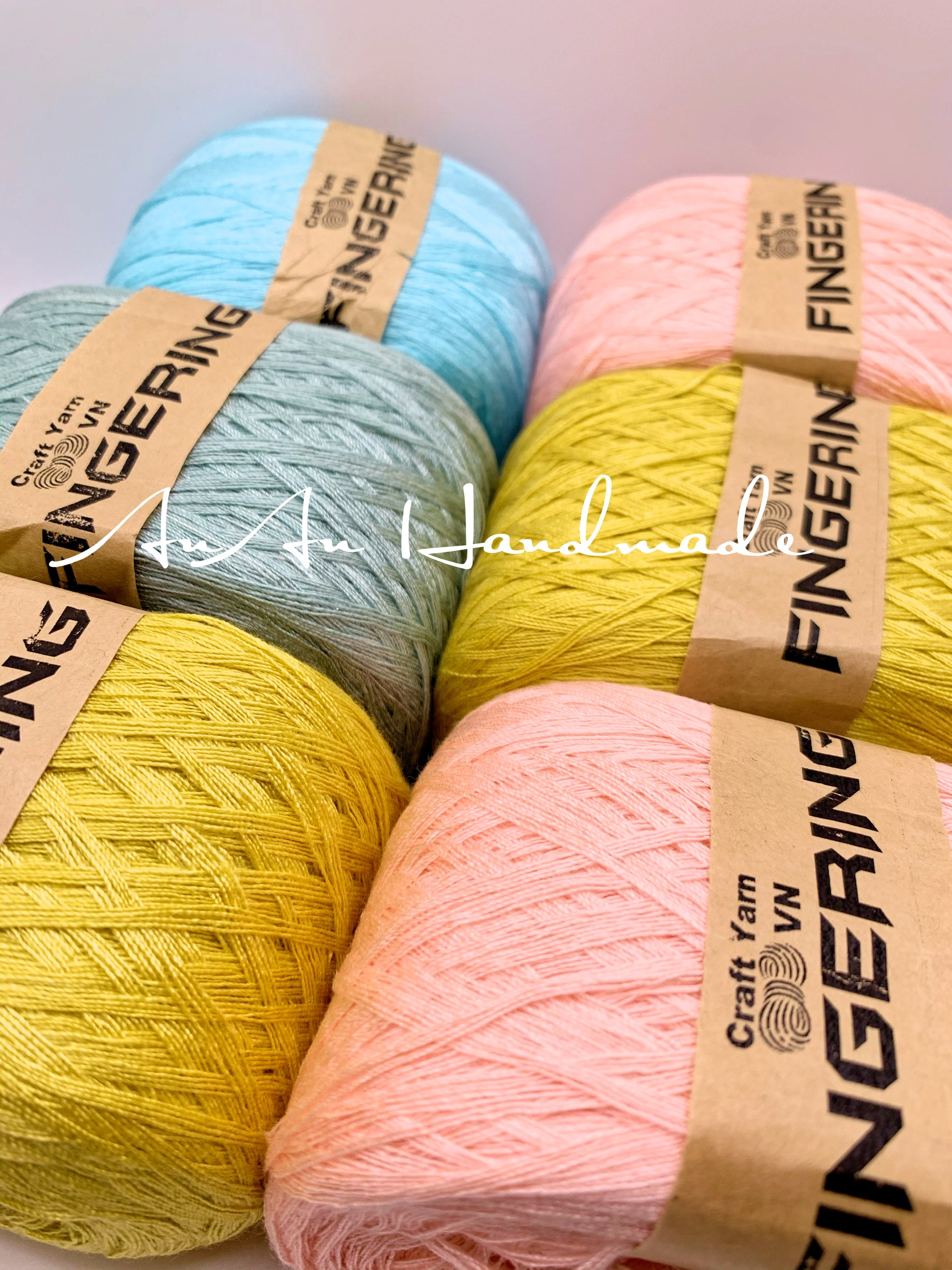 Sợi cotton trơn Fingering - Cuộn 100gr