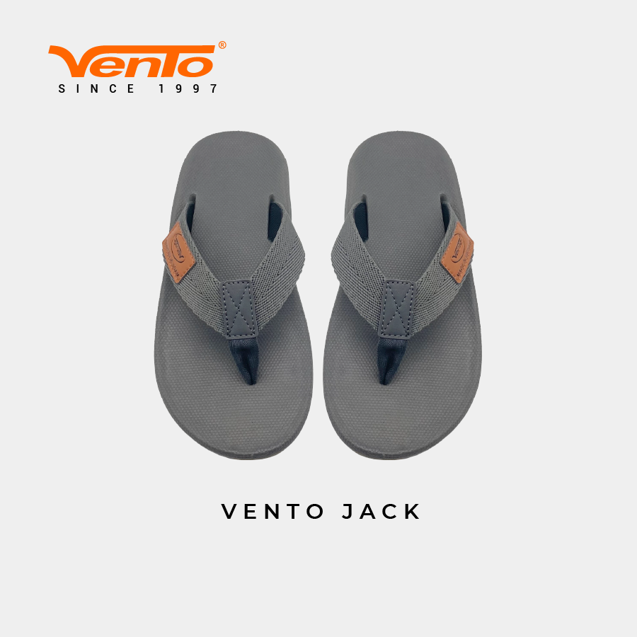 [VENTO CHÍNH HÃNG] [MẪU MỚI 2023] Dép SLIPPER VENTO JACK  màu Đen/Tro cho Nam[Full Size 39-44]