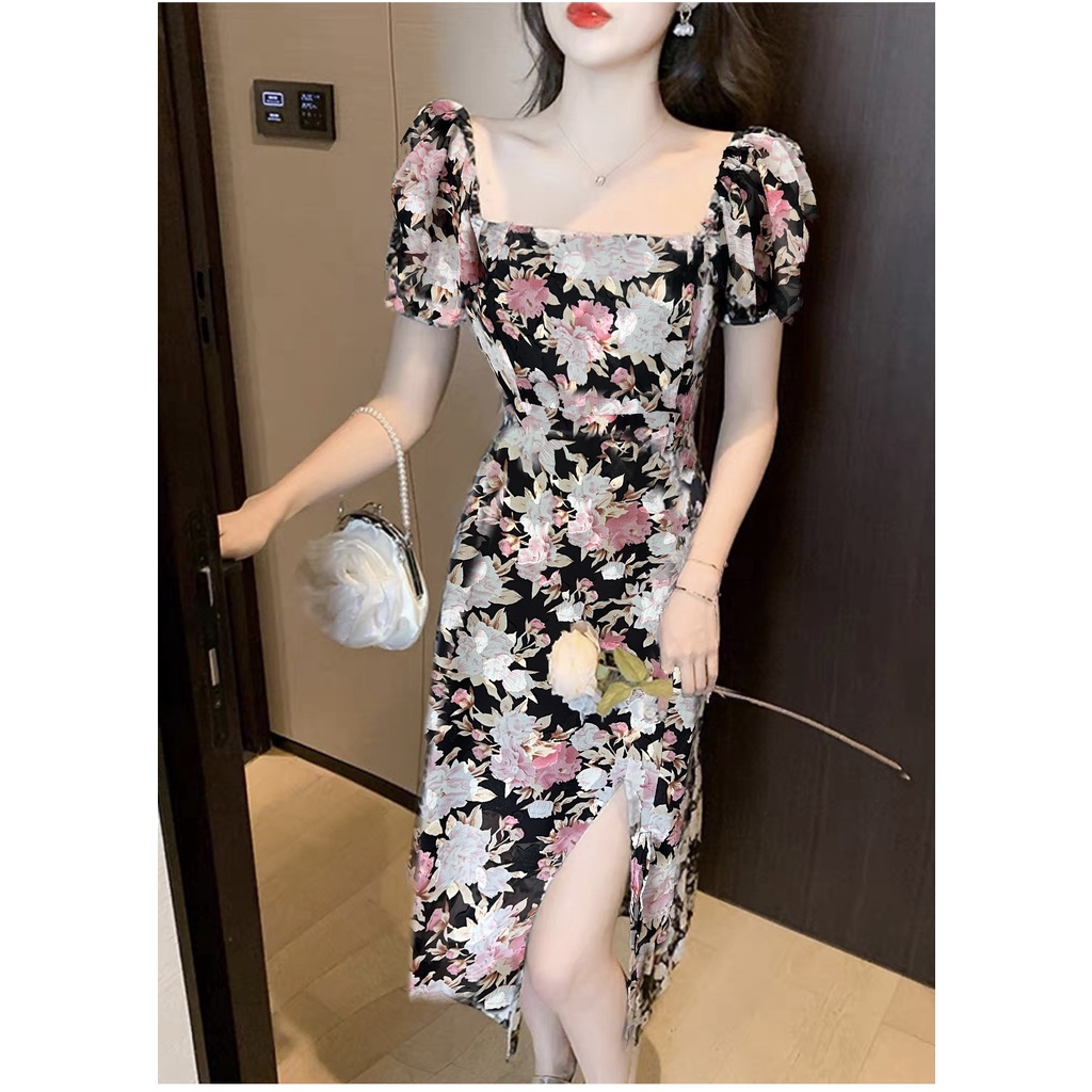 Đầm hoa dự tiệc sang chảnh A1626