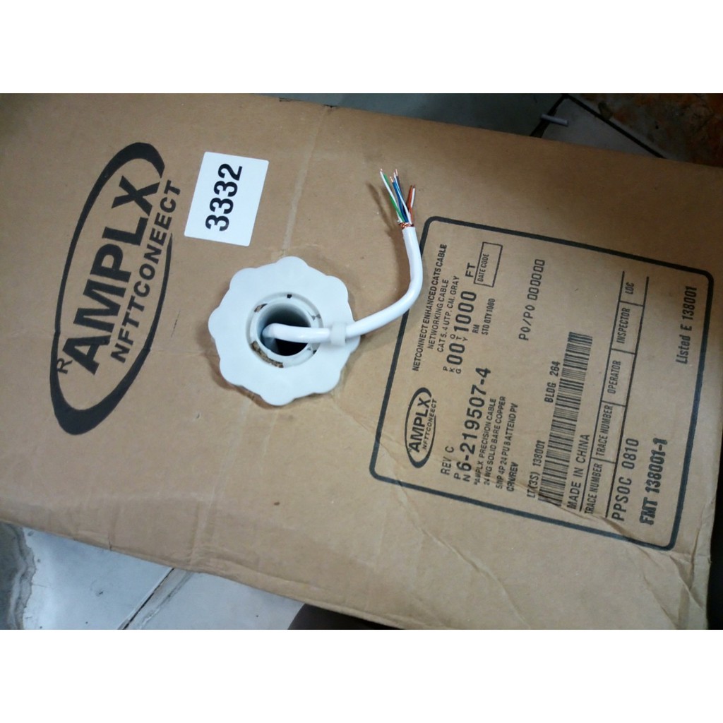 Thùng cáp mạng cat 5e amp 3332 chống nhiễu dài 305 mét