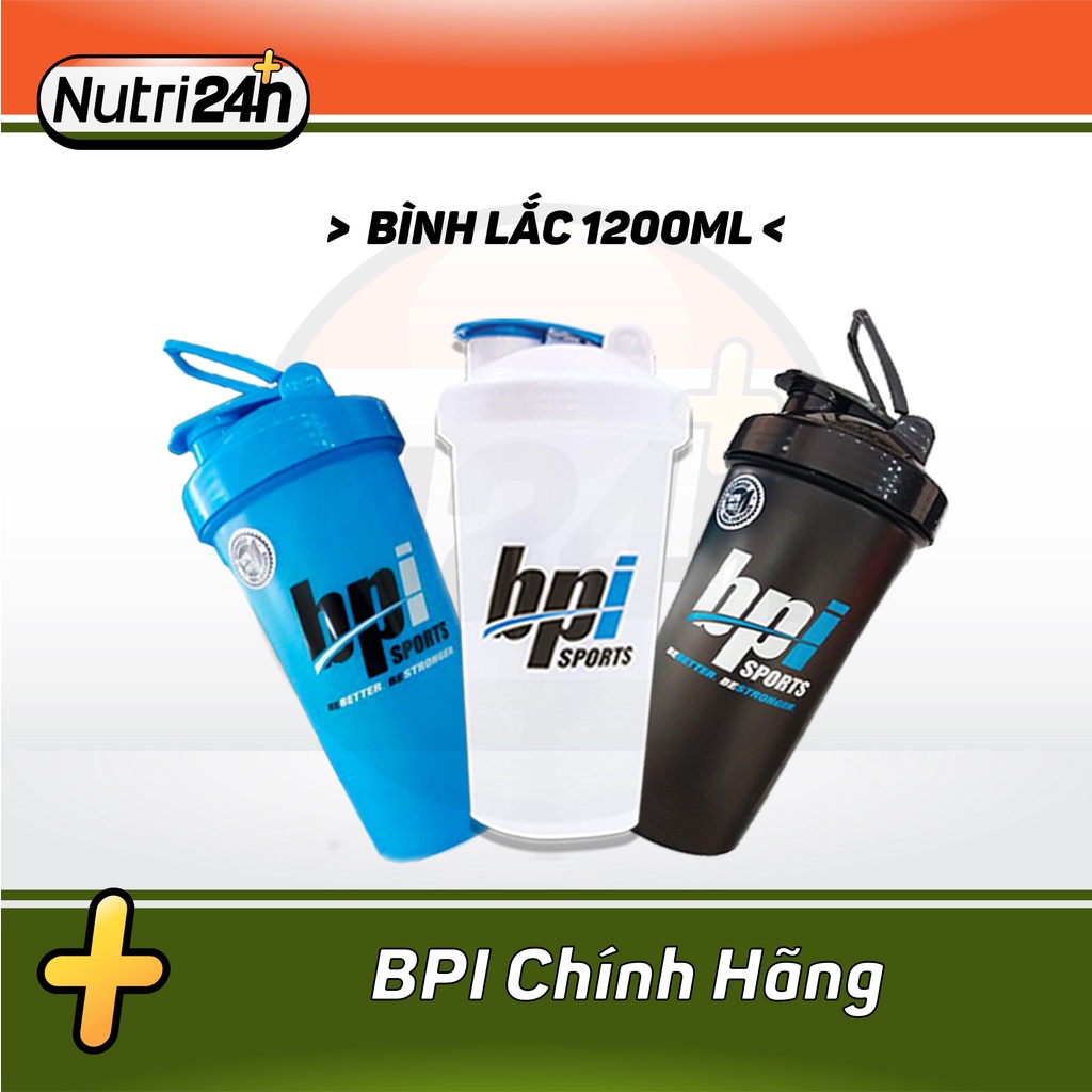Bình Nước Thể Thao shaker Thương Hiệu Bpi Sports 1200ml Nhựa BPA Free