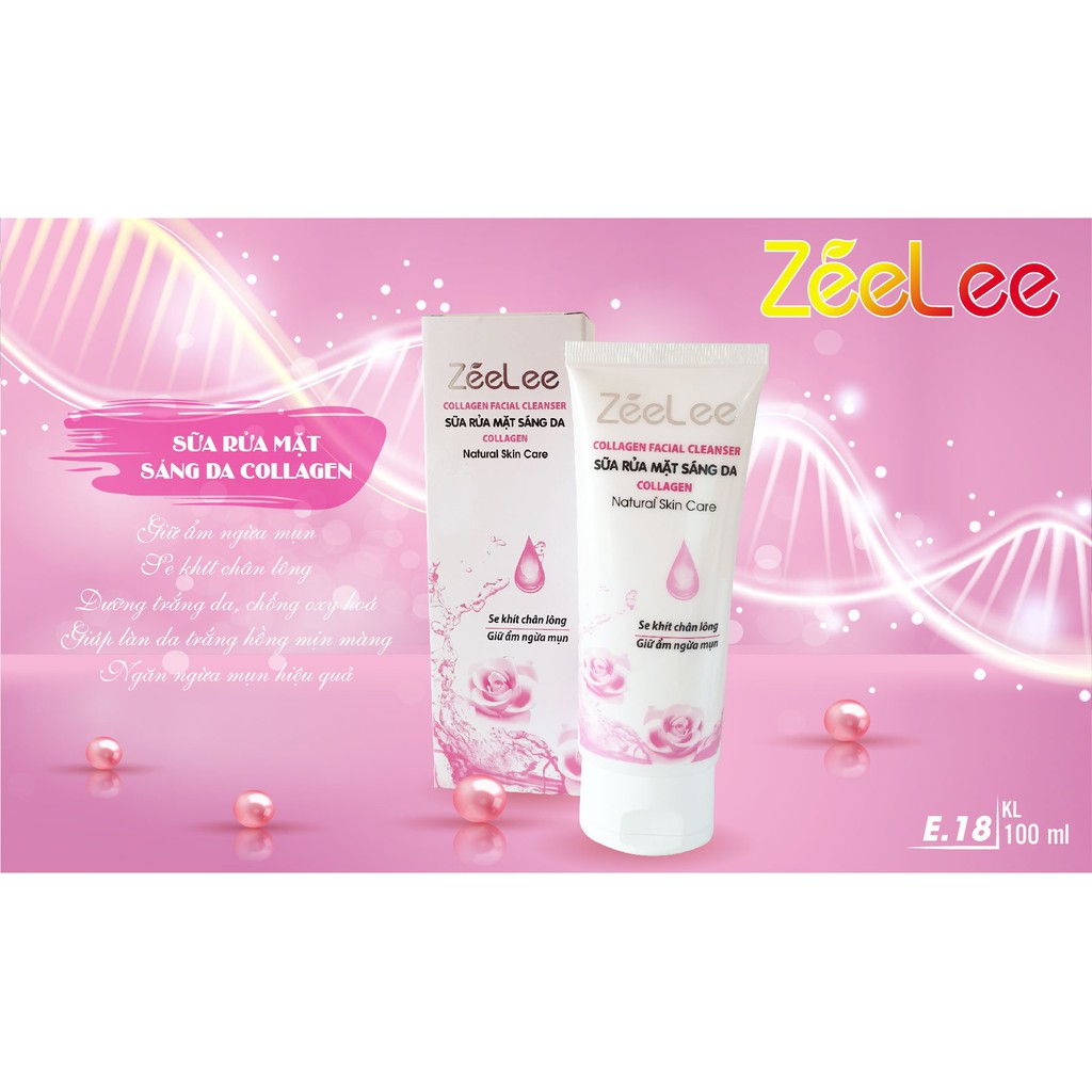 Sửa Rửa Mặt Sáng Da ZEELEE COLLAGEN 100ML E18
