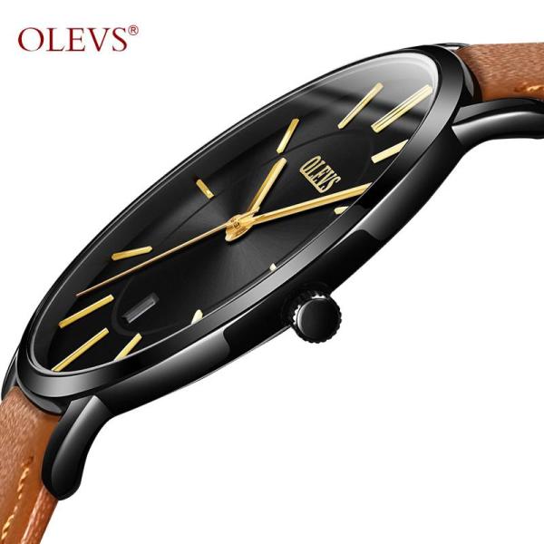 Nơi bán OLEVS Đồng hồ thạch anh nam cao cấp, mặt đồng hồ mỏng bằng thép không gỉ, chống nước, dây da, giá tốt