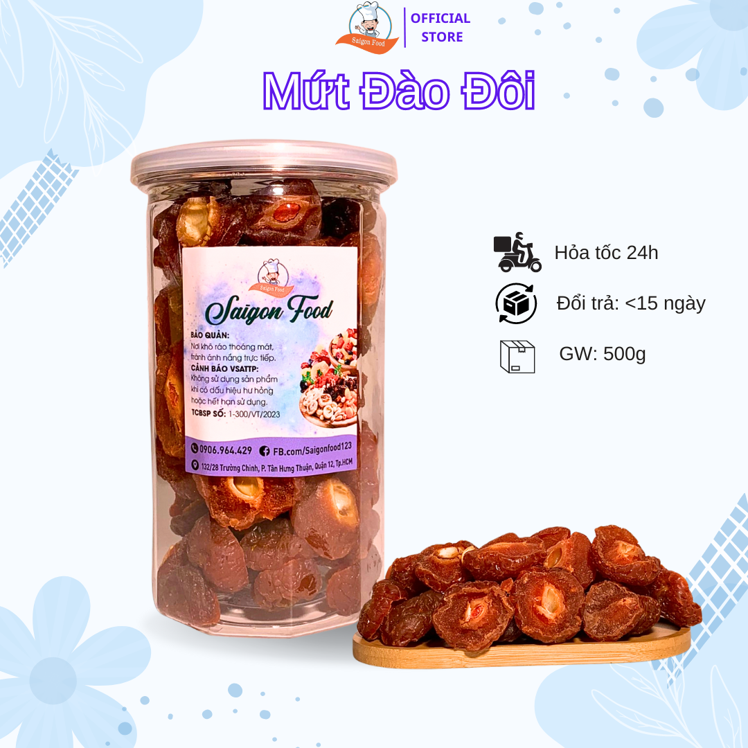 500g mứt đào đôi