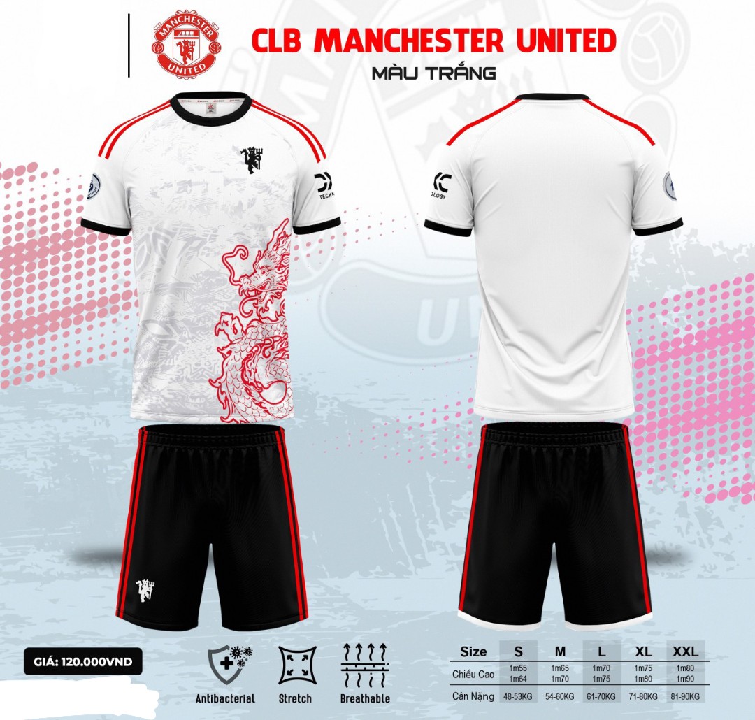 Bộ đồ đá banh CLB Mu trắng