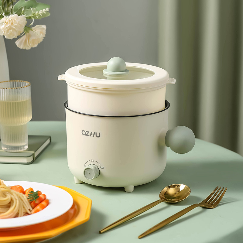 Nồi hấp điện mini đa năng, nồi điện mini chống dính nấu cháo, lẩu, nấu mì, xào nấu,.... tiện lợi dung tích 1,8l