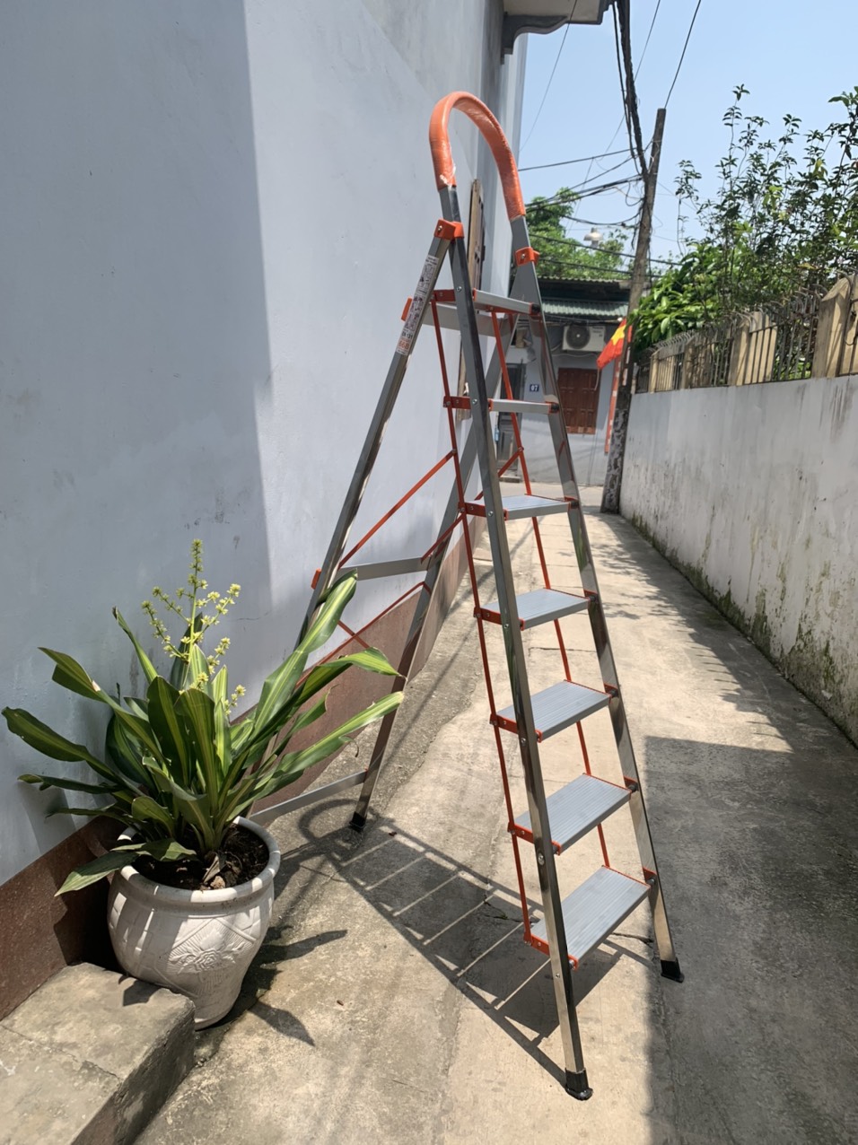 Thang bậc cam/ thang ghế thắp hương 7 bậc