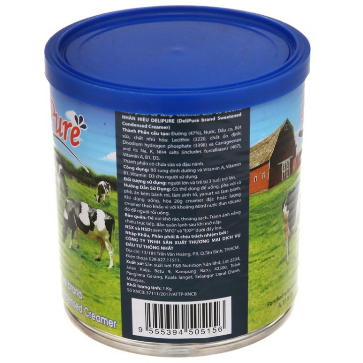 Combo 6 lon sữa đặc Delipure loại 1kg