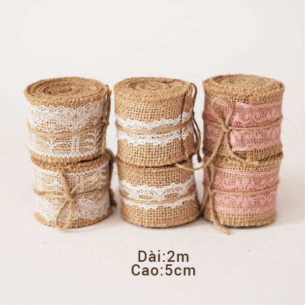 [HCM]Cuộn vải bố ren Trang trí - Dài 2m x rộng 5cm