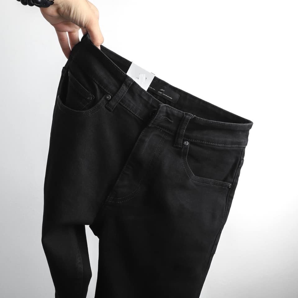 Quần jean nam cao cấp màu ĐEN TRƠN có size đai, không xù lông, không ra màu, chất giãn tốt -631