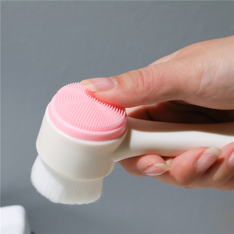 Bàn chải rửa mặt 2 đầu silicone