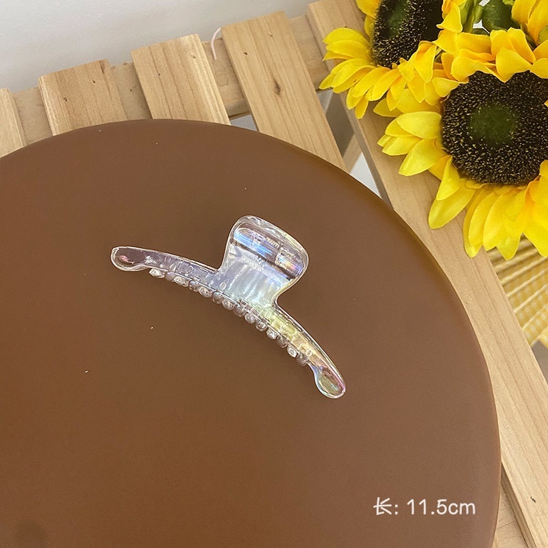Kẹp tóc trong suốt cỡ lớn hình bướm / cá mập / cá mập màu trắng gradient thời trang