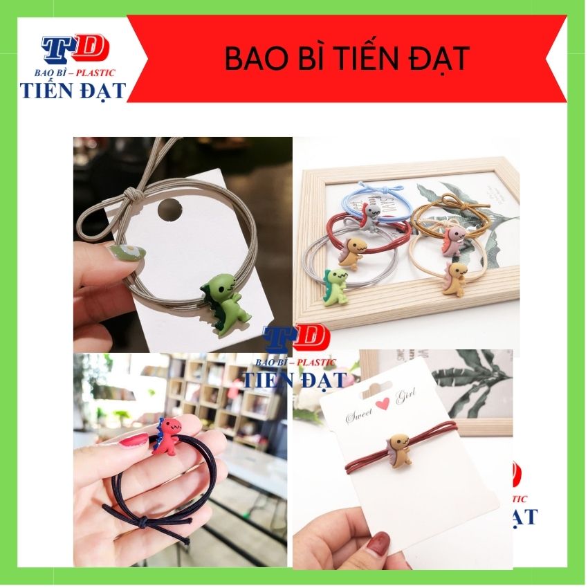 [ mới] Dây Cột Tóc Cao Su Co Giãn Hình Khủng Long Dễ Thương; Thun Co giãn