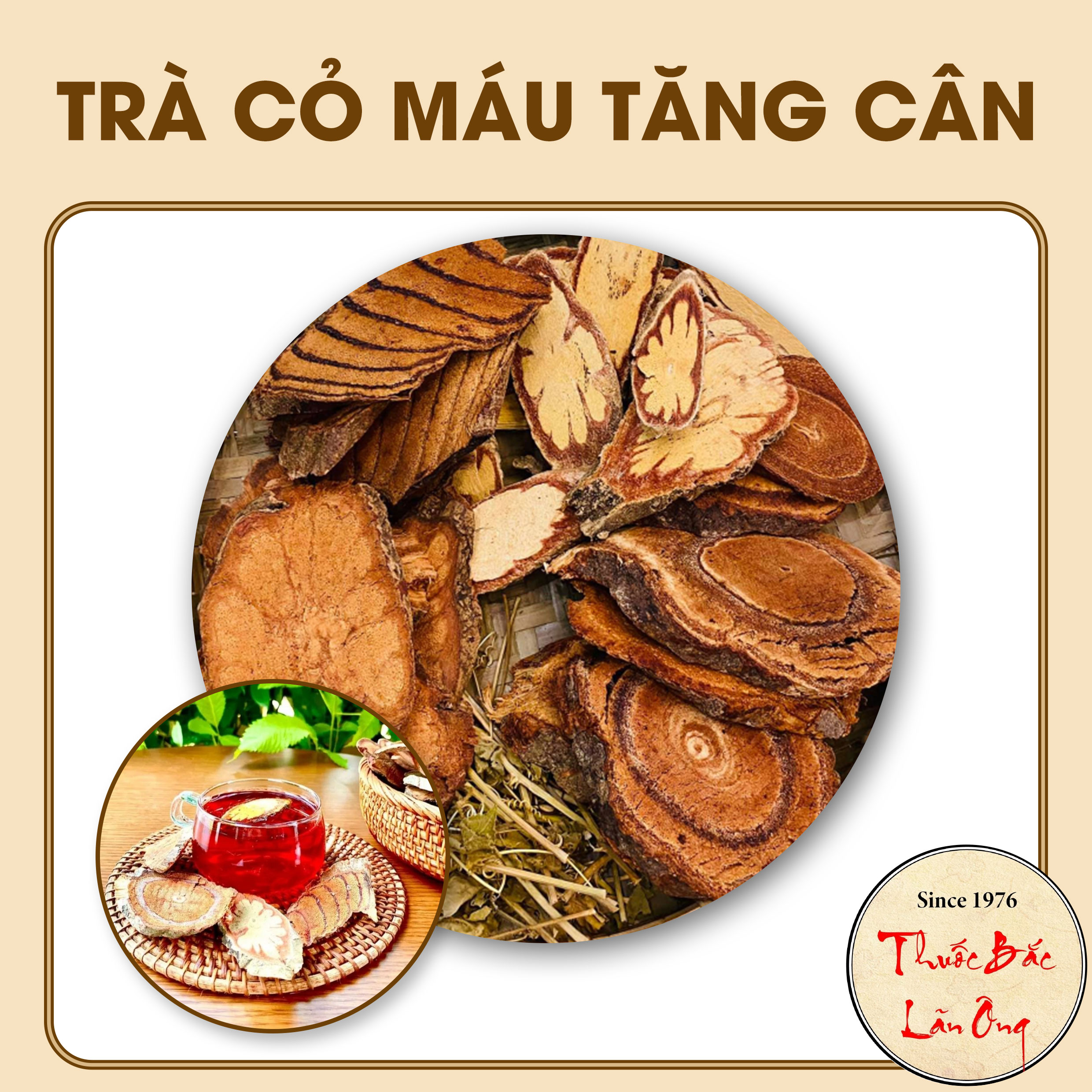 Trà cỏ máu tăng cân mix vị, trà bổ huyết, ngủ ngon, ăn ngon - Lãn Ông
