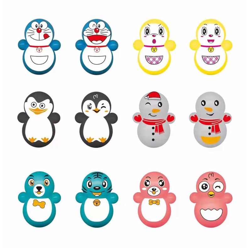 Combo 10/20/50 con Lật đật squid game mini, đồ chơi lật đật mini doraemon cho bé cute dễ thương giá rẻ (pikachu, trò chơi con mực, minion)