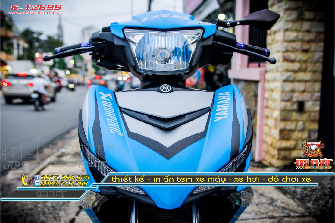 Tem Trùm Xe Exciter 150 Ducati Xanh Bạc - E-12699