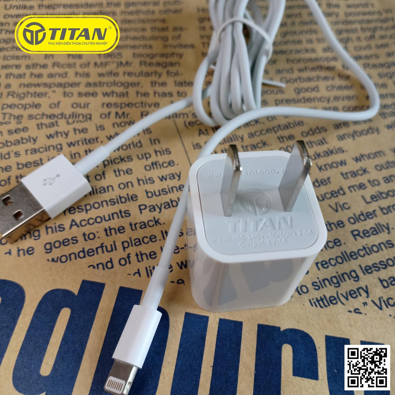 Combo Sạc IPhone 1A Kèm Cáp CB06 (Củ Vuông) , CB02 ( Củ Dẹt) - Bảo hành 12 tháng 1 đổi 1