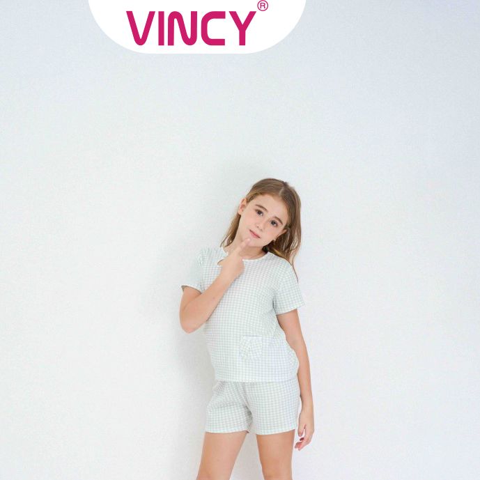 Bộ đồ short thun bé gái vincy kst020w31