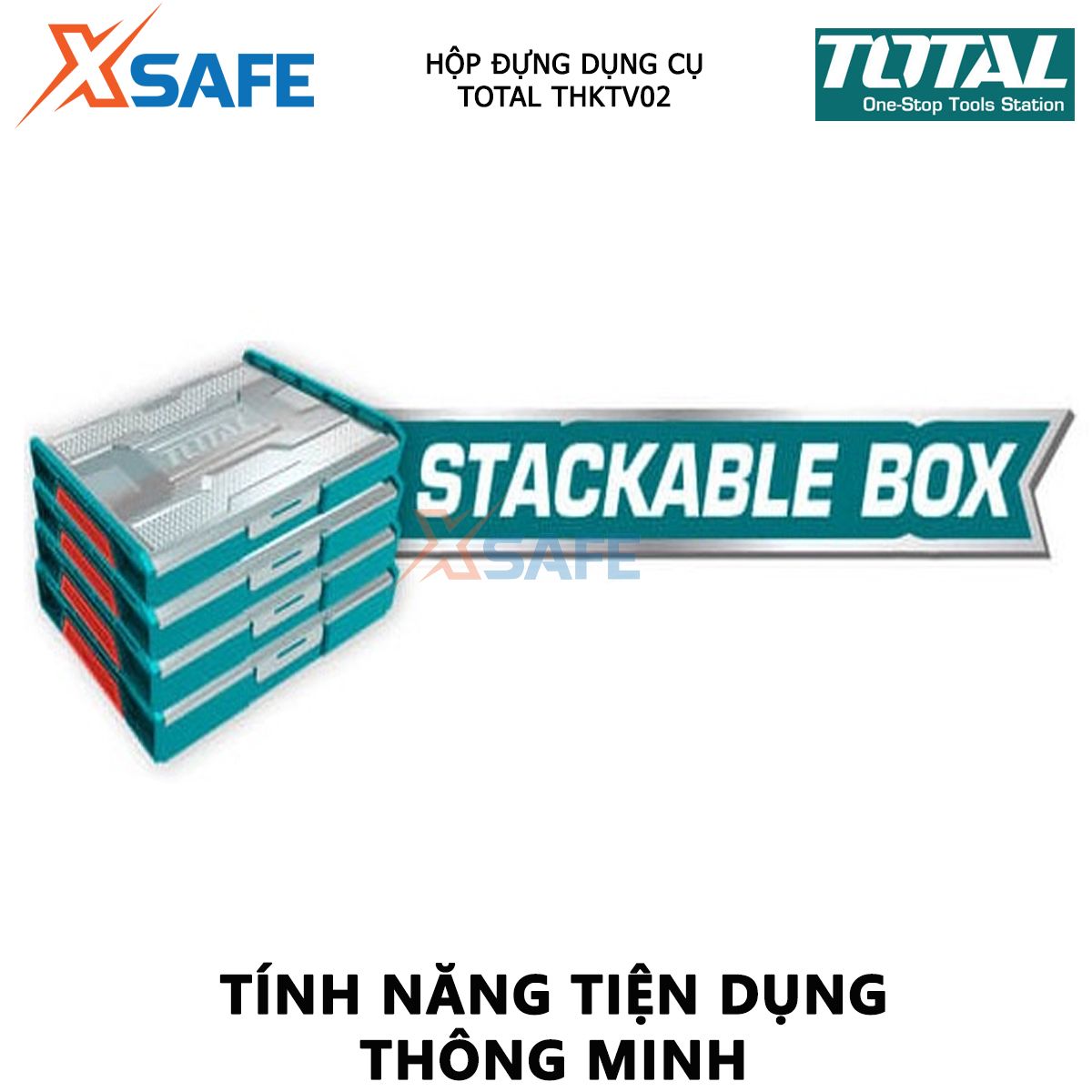 [HỎA TỐC] Hộp nhựa đựng dụng cụ TOTAL THKTV02 kích thước 340 * 250 * 60mm hộp đồ nghề , Có thể xếp chồng lên nhau Chất liệu nhựa PP, có vách ngăn đựng các loại dụng cụ, đồ nghề siêu cứng chịu va đập, chịu nhiệt