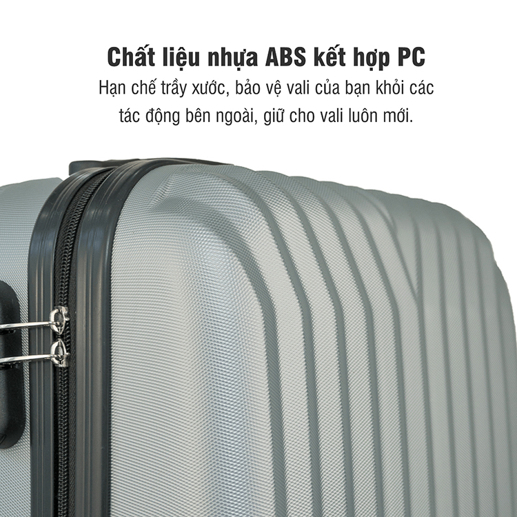 Vali du lịch cao cấp TRIP P11 Bền Chắc - Màu Bạc - (Size 20" 50x35x21cm)