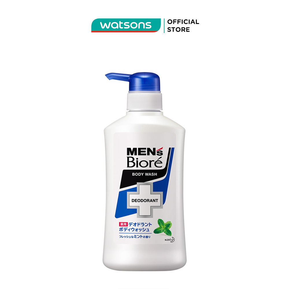Sữa Tắm Khử Mùi Men's Biore Body Wash Deodorant Mint Bạc Hà Mát Lạnh 440ml